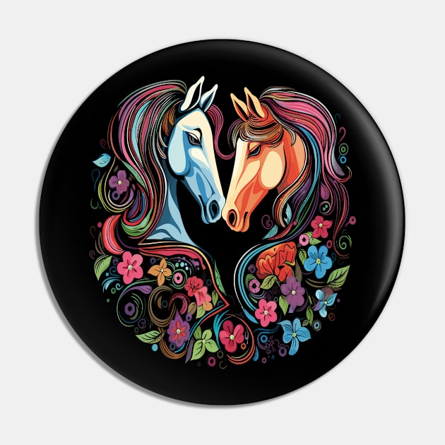 Horse Couple Valentine Pin by JH Mart