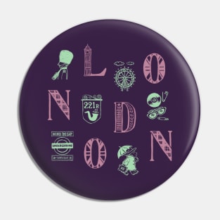 London Alphabets - Liberty Purple Pin