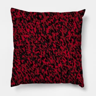 black and red camo abstract 45 Pillow