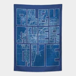 Albuquerque, USA City Map Typography - Blueprint Tapestry