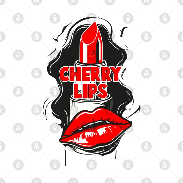 Cherry Lips Lipstick Design by Casually Fashion Store