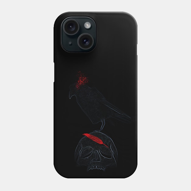 Abstract Skull and Crow Phone Case by EvoFORMA