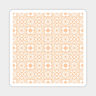 Seamless pattern white hearts on orange Magnet