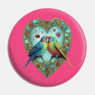 Parrots kissing Pin