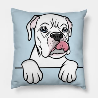 White Blue Eyed Boxer Pillow