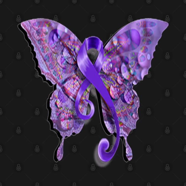 Purple Ribbons Graphic Art Support Lupus Awareness by tamdevo1