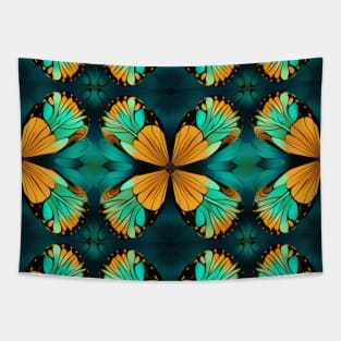 Monarch Butterfly Kaleidoscope: Nature-Inspired Symmetrical Pattern Tapestry