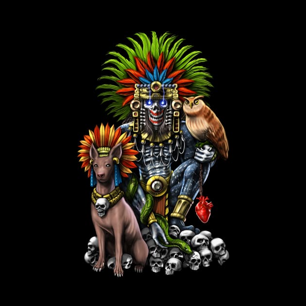 Aztec God Mictlantecuhtli by underheaven