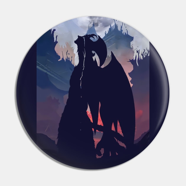 Devilman Cry Baby - Minimalist Pin by The Artz