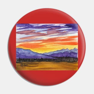 Sunset in the Mountains Pin