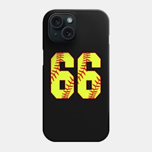 Fastpitch Softball Number 66 #66 Softball Shirt Jersey Uniform Favorite Player Biggest Fan Phone Case