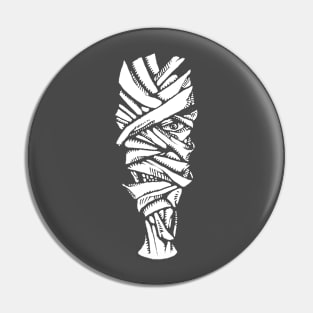 Zombie Mummy Head Tattoo Style Design Drawing Graphic Pin