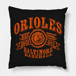 Orioles Vintage Baseball Pillow