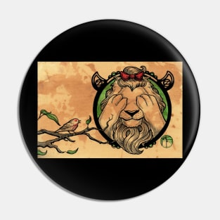 The Cowardly Lion and Little Bird Pin