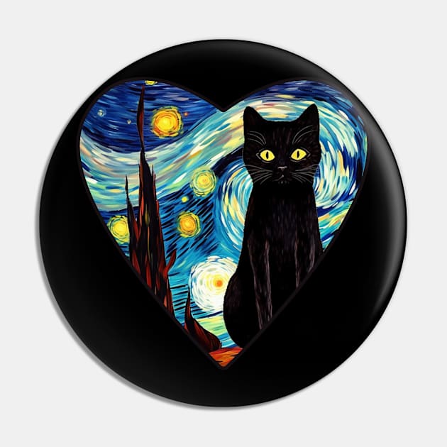 Starry Night Cat Pin by Don’t Care Co