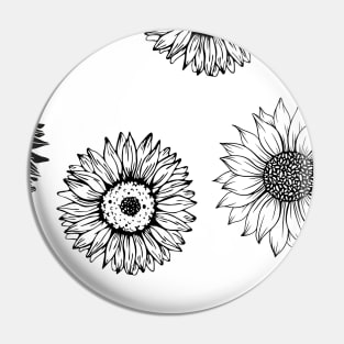 Sunflowers and Daisies Pin