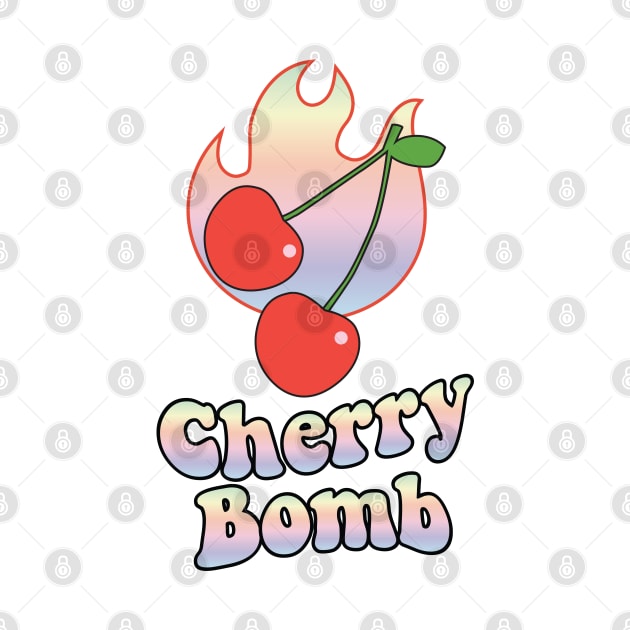 Cherry Bomb and Pastel Rainbow Flaming Design by YourGoods