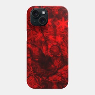 Butterfly and fractal in black and blood red Phone Case