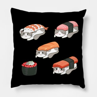 Kawaii Sushi Cats Set Pillow