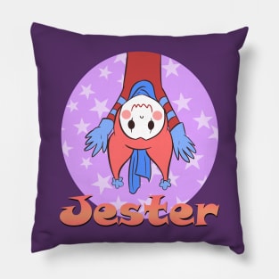 Cute jester with text Pillow