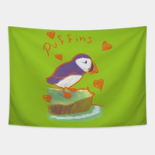 I love Puffins Tapestry