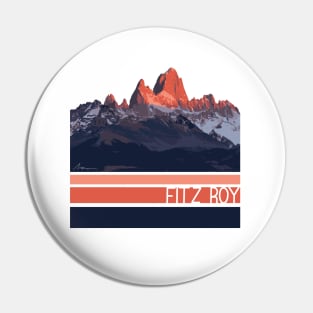 Fitz Roy Mountain Illustration Pin