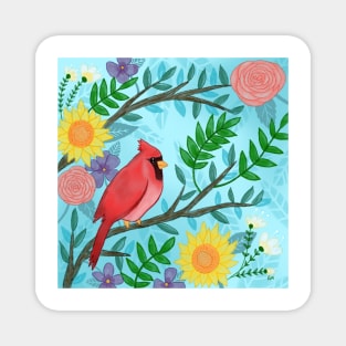 Summer Cardinal Magnet