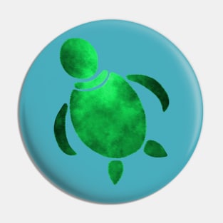 Green Sea Turtle Silhouette Pin