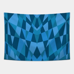 Triangles Geometric Mosaic Pattern Blue Tapestry