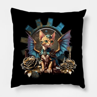 Wonderful fantasy steampunk cat. Pillow