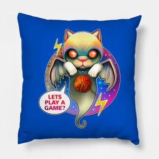 ghost cat with fur ball Pillow