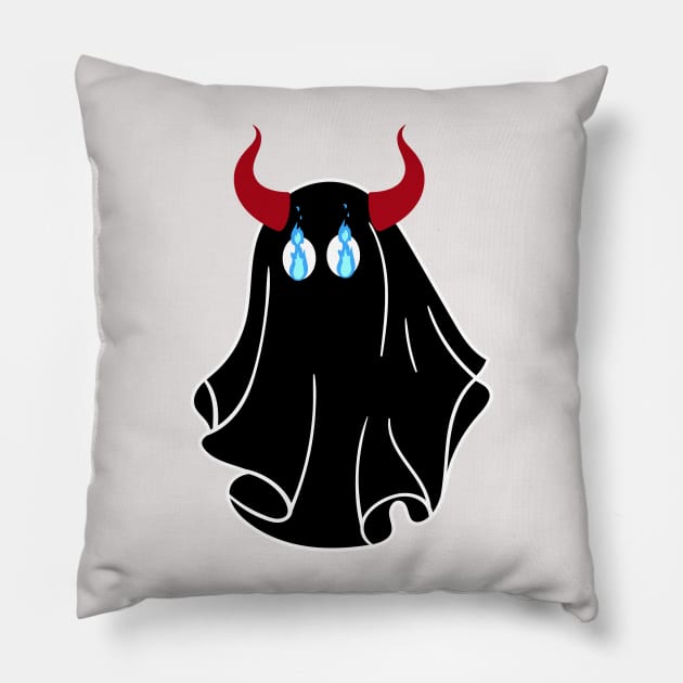 Spooky Horned Bogey Pillow by MertoVan
