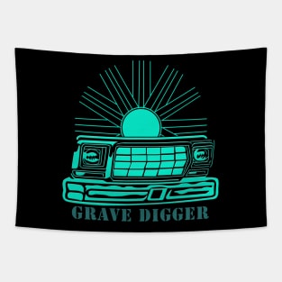 grave rock digger Tapestry