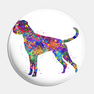 Boxer Dog watercolor Pin