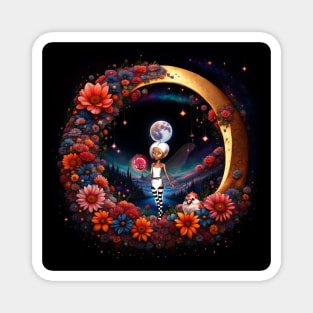 Cute fairy in the moon light. Magnet