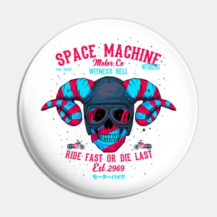 Death Machine Motorcycle Skull Pin