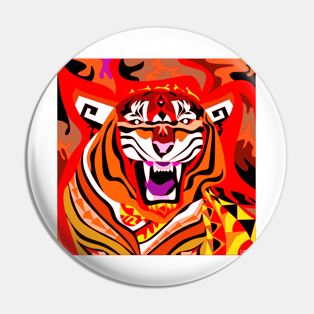 king ecopop tiger in asian zodiac fire pattern art Pin by jorge_lebeau