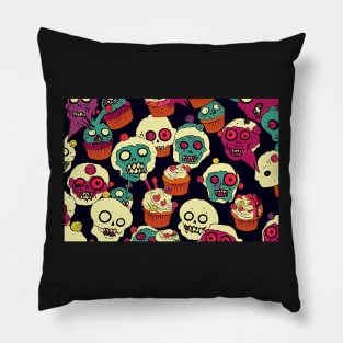 Punk Rock Zombies and Cupcakes Pillow