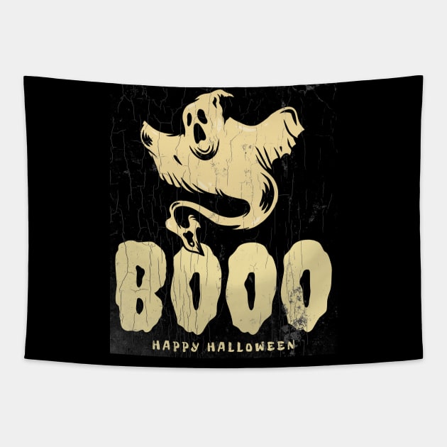 Boo Happy Halloween Design Tapestry by Up 4 Tee