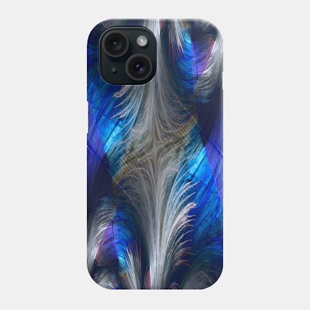 White Wave Feathers Phone Case by RaphaelWolf