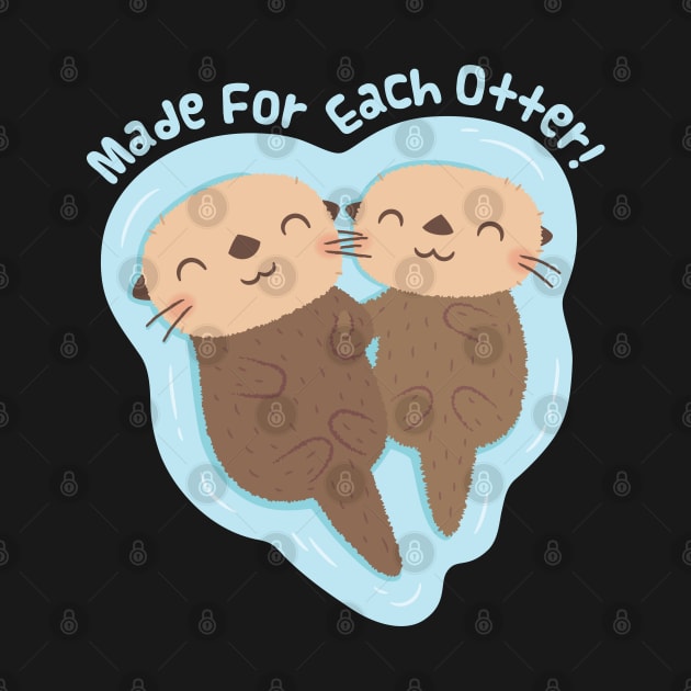 Cute Sea Otters Holding Paws, Made For Each Otter by rustydoodle