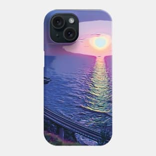 Road with Sunset and Ocean Phone Case