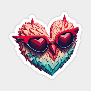 Feathered Heart with Sunglasses Art Magnet