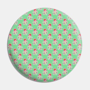 Watermelon Watercolor Jellyfish Pattern Pin