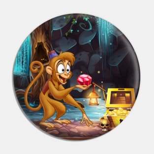 Abu Monkey Aladdin T-Shirt Genie lamp Gift Pin