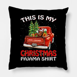 This Is My Christmas Pajama Shirt Doberman Truck Tree Pillow
