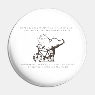 The Amazing Hippopotamus Triathalon Pin