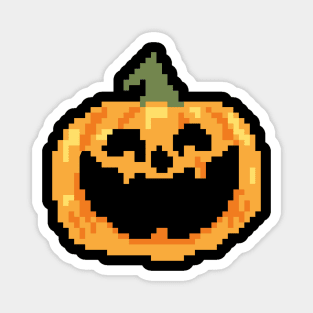 Scary Pumpkin Pixel Art Magnet