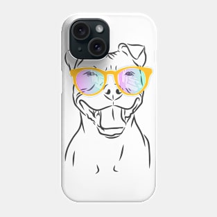 cheerful bull Terrier dog with glasses Phone Case