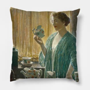 Strawberry Tea Set by Childe Hassam Pillow